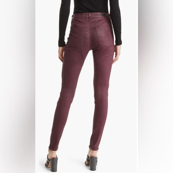 AG Adriano Goldschmied Red Farrah Ankle High Rise Skinny Pants - Picture 2 of 9